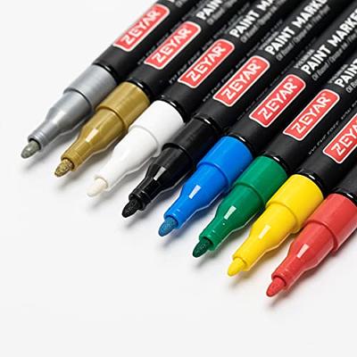 ZEYAR Acrylic Paint Pens, Extra Fine, 24 Colors, Permanent & Waterproof Ink, AP Certified, Works on Rock, Wood, Glass, Metal, Ceramic and Non Porous