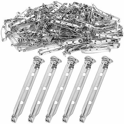 Bar Pins Brooch Clasp Pin Backs Safety Pin 100 Pieces Silver for Name Tags,  Badges 1 Inch (25mm)