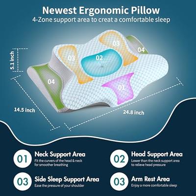 Body Pillow - Provides Full Body Orthopedic Support & Pain Relief for Back, Hips, Shoulders & Neck Contoured / Better