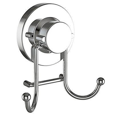 Dyiom Suction Cup Shower Caddy Bath Wall Shelf, Deep Bathroom Basket Suction Cup Large Shower Caddy in Silver