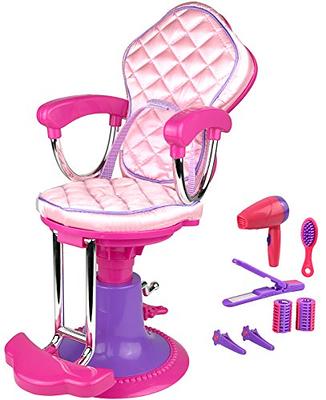 Pretend Play Hair Salon Toy for Girls, Click N' Play Doll Salon Chair with  8 Doll