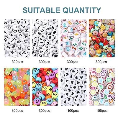 QUEFE 2000pcs Letter Beads for Bracelets, 9 Color Round Alphabet Number  Beads with 1 Roll Elastic String Cord for Jewelry Bracelet Necklace Making ( 4x7mm) - Yahoo Shopping