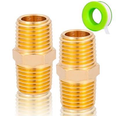 KOOTANS 1/4 NPT x 1/8 NPT Male Solid Brass Nipples, Heavy Brass