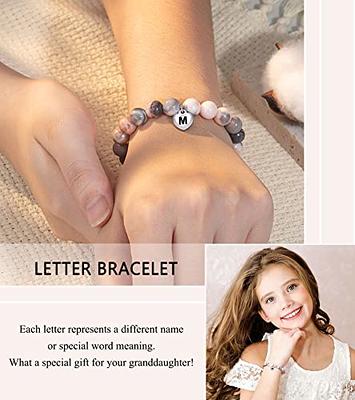 Initial Charm Bracelets for Women Girls, Letter M Initial Bracelets Teenage Teen Girls Gifts for Jewelry Mothers Day Valentines Birthday, Heart