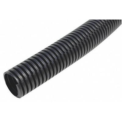 Electriduct Split Wire Loom Tubing Polyethylene Corrugated Flexible Conduit  - 1/2 Nominal Size - 100 Feet - Black