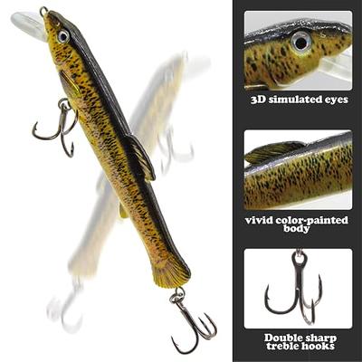 FREGITO Minnow Lures Popper Set, Luminous Hard Baits, Surf Flash