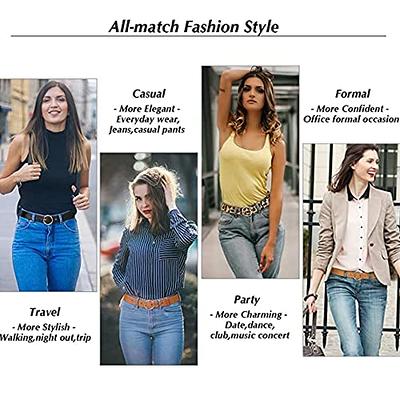 Earnda Fashion Designer Belts for Women's Jeans Snake Buckle Ladies Faux  Leather Waist Bel at  Women’s Clothing store