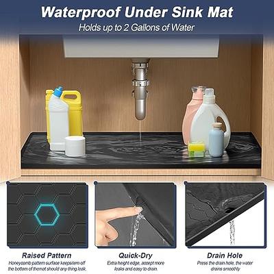 Under Sink Mat Kitchen Sink Cabinet Tray, 34 x 22 Silicone