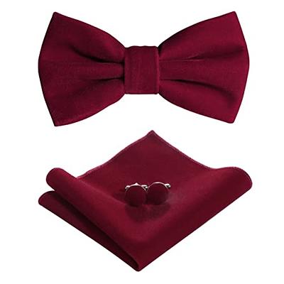 Solid Burgundy Red Bow Tie