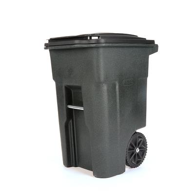 Lavex 95 Gallon Green Wheeled Rectangular Trash Can with Lid