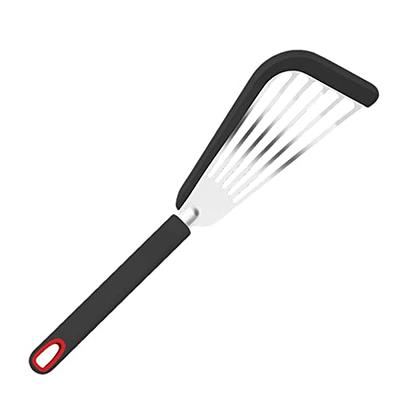 Silicone Wide Spatula Turner With Wooden Handle, Non-stick Pancake, Fish,  Egg, Cookie, Omelette Shovel, Flexible For Non-stick Cookware (black)