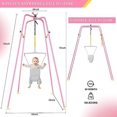 G TALECO GEAR Baby Jumper with Stand,Baby Bouncer,Easy Set-Up,Baby  Exerciser for Active Babies,Suitable for Indoor and Outdoor, White