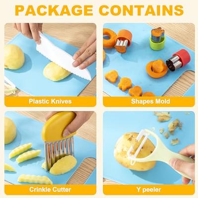  15 PCS Montessori Kitchen Tools For Toddlers Kids Cooking  Sets, Apron, Serrated Toddler Knife, Crinkle Cutter, Sandwich Cutter,  Wooden Fruit Knife, Y Peeler, Cutting Board For Cooking Kid Safe Knives