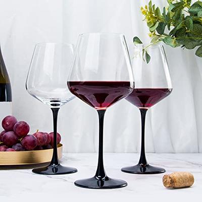 Wine Glasses with Black Stem & Base, Set of 6, 20 oz Large Clear Burgundy Wine  Glasses, Unique Gifts for Wine Lovers, Dishwasher Safe - Yahoo Shopping