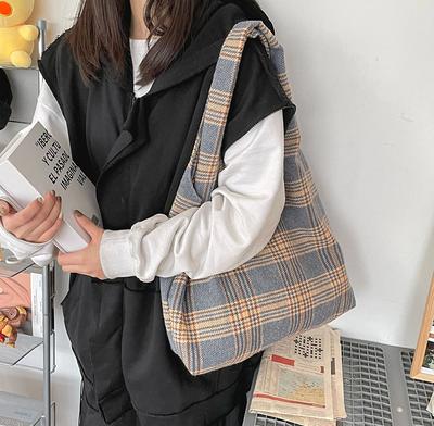 Black Tote Bag Shoulder Bag Large Back to School Computer Bag Minimalist Beige Black Durable Quality Basic Simple Plain Gift Present Women