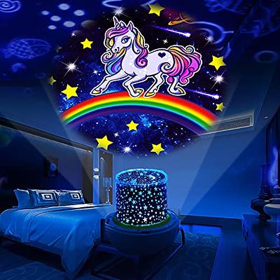 Unicorn Star Night Light Projector for Kid, Kids Constellation Galaxy  Projector,Boys Girls USB Night Light,360 Degree Rotating Nebula Starry Sky  Night