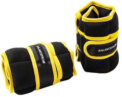  BalanceFrom GoFit Fully Adjustable Ankle Wrist Arm Leg  Weights, 3 Lbs Each