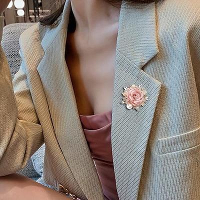 Elegant Rose Flower Brooch Pin for Women Men Wedding Party Gentleman's  Essentials Handmade Crystal Pearl Fabric Flower Lapel Pin Dress Suit  Accessories Boutonniere Ideas Gift Valentine's Day (Pink) - Yahoo Shopping