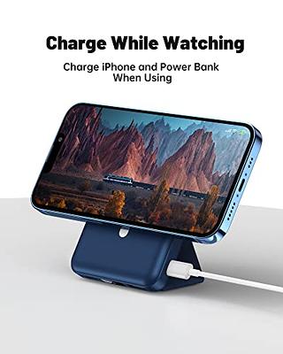 Wireless Portable Charger, Podoru Foldable 10000mAh Magnetic Power Bank  with Type-C Cable LED Display 22.5W PD Fast Charging Lighting Mag-Safe  Battery