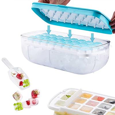  ChezMax Ice Cube Tray with Lid and Bin, 132 Pcs Round