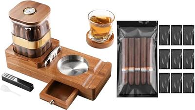 TISFA Cigar Travel Humidor Case with Cigar Cutter and Cigar Stand, Por –  XIFEI