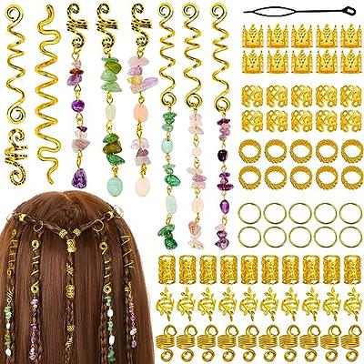 200 PCS Loc Hair Jewelry for Women Braids, Dreadlock Accessories Metal Gold  Hair Cuffs Decorations 