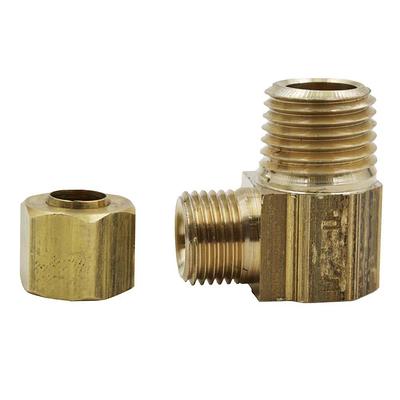 1/4 in. O.D. x 3/8 in. MIP Brass Compression 90-Degree Elbow Fitting  (5-Pack)