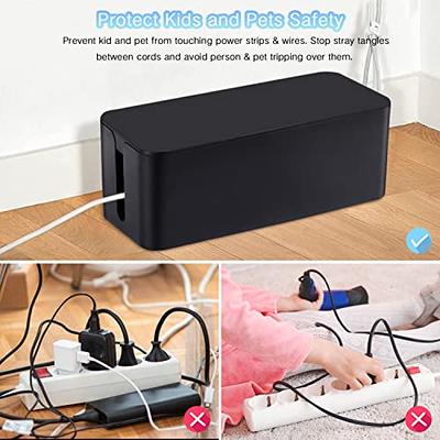 Large Cable Management Box, Cord Organizer to Hide Power Strip, Extension  Cord, Surge Protector | Cord Hider Safe Box for Desk Organizers, Gaming PC