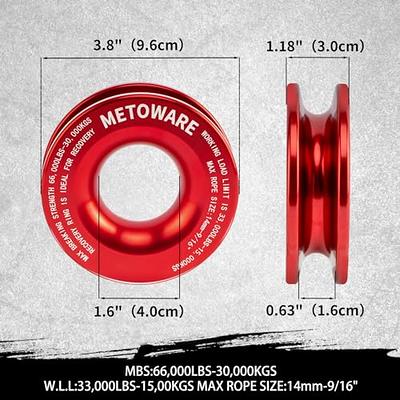  METOWARE Synthetic Winch Rope Kit, 1/4 X 50ft