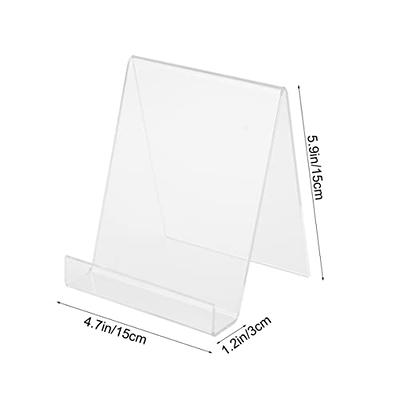 Boloyo Acrylic Book Stand Without Ledge ,6 Inch 6PC Clear Acrylic Display  Easel Transparent Display Stand Holder Tablet Holder for Displaying