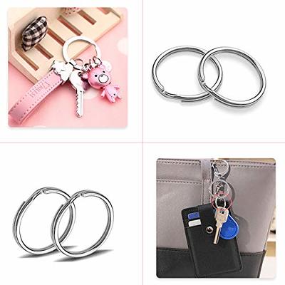 Nickel Plated Key Chain Rings W/ Chain & Split Rings Jewelry Connectors 50  Pcs