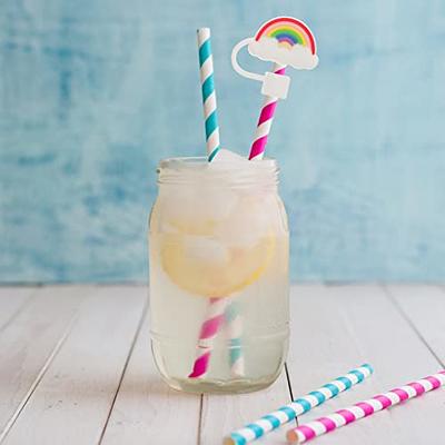 Decorative Mason Jar Lids with Cute Straws