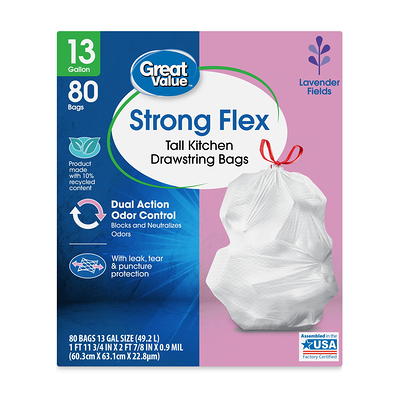 Glad Force Flex Stretchable Strength Rip Protection 30 Gallon Large  Drawstring Trash Bags 25ct