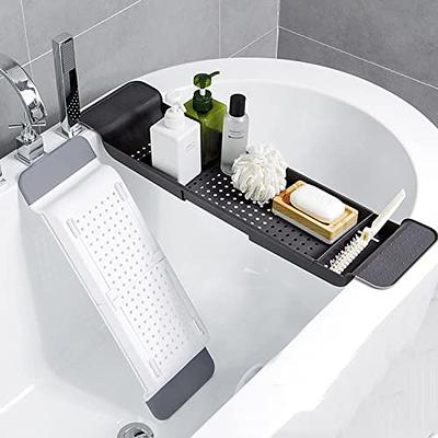 DHYLRICHER Expandable Drain Bath Shelf Caddy Tray, Multifunctional Plastic  Bathtub Tray Bathroom Organizer Simple Stylish Bathtub Storage Rack for  Candle Towel, Book, Wine, Phone, Shower - Yahoo Shopping