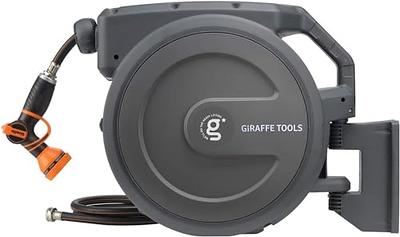 Giraffe Tools AW30 Garden Hose Reel Retractable 1/2 x 100 ft Wall Mounted Water  Hose Reel Automatic Rewind, Any Length Lock, 100ft, Dark Grey - Yahoo  Shopping