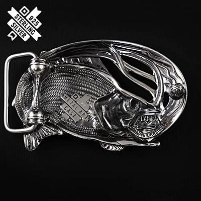 Silver belt buckle Largemouth Bass, Perch, Angler gift trophy bass