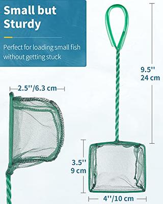 Aquarium Small Fishing Nets Mesh with Plastic Handle Fish Tank Catch Nets, Size: 10, Green