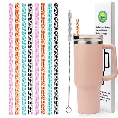 ALINK 10 Pack Silicone Replacement Straws for Stanley 40 oz 30 oz Tumbler,  12 in Long Reusable Plastic Black Straws for Stanley Cup Accessories, Half