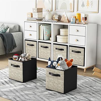 6 Pack Fabric Storage Cubes with Handle, Foldable 11 Inch Cube Storage  Bins, Storage Baskets for Shelves, Storage Boxes for Organizing Closet Bins