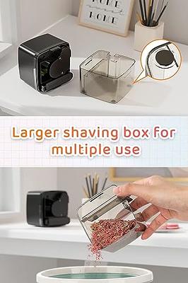 Electric Pencil Sharpener Heavy-Duty Helical Blade Sharpener with  Adapter/Battery Operated for No.2/ (6-8mm) Pencils with Auto Stop &  Cleaning Brush in School/Classroom/Office (Black)