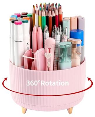 Desk Pencil Pen Holder, 5 Slots 360°Degree Rotating Pencil Pen Organizers  for Desk, Desktop Storage Stationery Supplies Organizer, Cute Pencil Cup  Pot for Office, School, Home, Art Supply, Pink - Yahoo Shopping