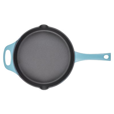 Rachael Ray Nitro Cast Iron Skillet 10-in ,Agave Blue