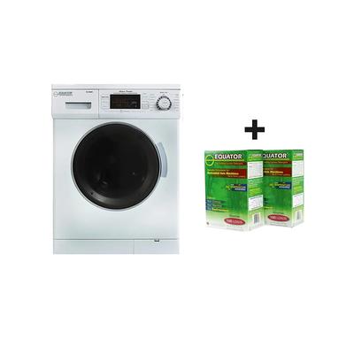 Equator White Compact Combo Washer Dryer with Pedestal Storage Drawer