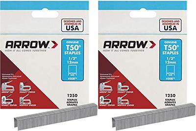 Arrow 1/2 inch T50 Staples - 1,250 Count Galvanized Steel Chisel Point  Staples