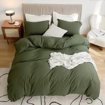 VClife Green Duvet Cover Queen Bedding Sets Simple Modern Army Green  Bedding Duvet Covers with Zipper Closure, 3 Pieces Cooling Lightweight  Forest