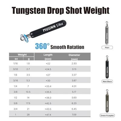 MUUNN 10 Pack Tungsten Free Rig Skinny Drop Shot Weights,Raindrop