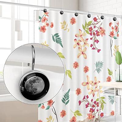 CHICTIE Black Shower Curtain Hooks Rings, Decorative Shower Curtain Rings  for Bathroom Shower Curtains Rods, Set of 12 Premium Rust-Resistant Metal