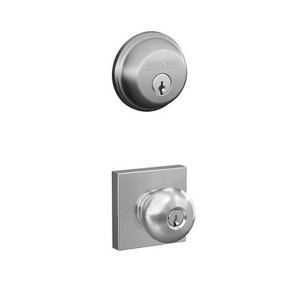 Bowery Matte Black Single Cylinder Deadbolt and Keyed Entry Door Knob with  Collins Trim Combo Pack