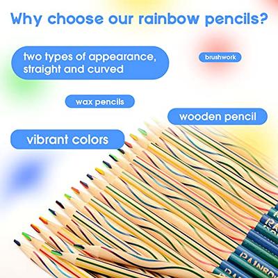 nsxsu Rainbow Colored Pencils for Kids, 7 in 1 Color Pencil, Rainbow Pencil  for Kids, Multi Colored Pencil, Fun Pencils, Pre-sharpened(10 Pcs)