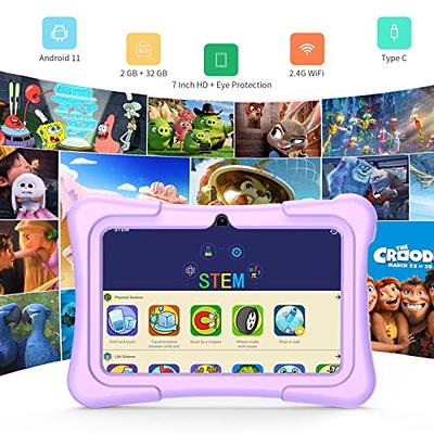 Kids Tablet 7 inch Android 11 Tablet for Kids(Ages 3-12), 3GB RAM 32GB ROM  128GB Expand,Google Certificated, Kids Software Pre-Installed, Bluetooth